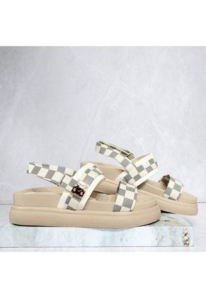 Sandalia Canoa Para Mujer V933-Z84 TALCO CUADROS ZAVATTY