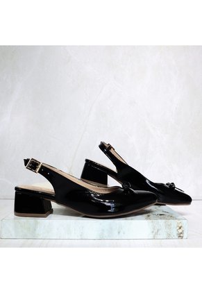 Tacon 3 1/2 Destalonado Para Mujer T44-Z687 NEGRO CHAROL ZAVATTY