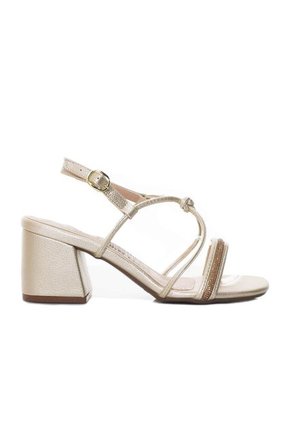 Sandalia Tacon Para Mujer Q117-Z471 CHAMPAÑA ZAVATTY
