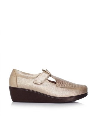 Mocasin Cerrado Para Mujer H-ISABEL ORO CUERO ZAVATTY Zavatty