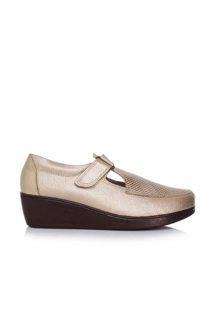 Mocasin Cerrado Para Mujer H-ISABEL ORO CUERO ZAVATTY
