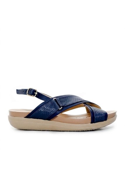 Sandalia Plana Para Mujer 107-Z83 AZUL ZAVATTY