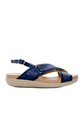 Sandalia Plana Para Mujer 107-Z83 AZUL ZAVATTY