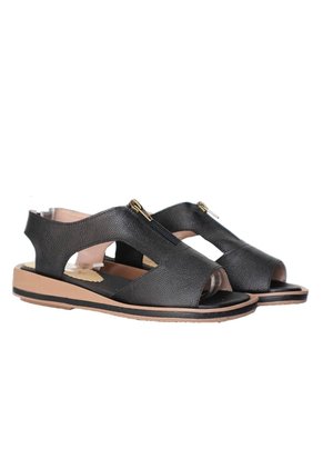 Sandalia Plana Para Mujer H-NOHEMY NEGRO CUERO ZAVATTY