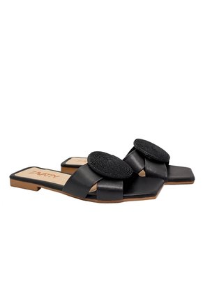 Sandalia Plana Para Mujer V591-Z84 NEGRO ZAVATTY