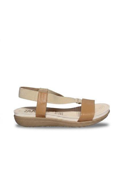Sandalia Plana Para Mujer 417-Z83 MIEL ZAVATTY