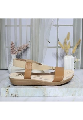 Sandalia Plana Para Mujer 417-Z83 MIEL ZAVATTY