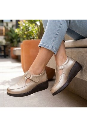 Mocasin Para Mujer H-ISABEL METAL ARENA CUERO ZAVATTY