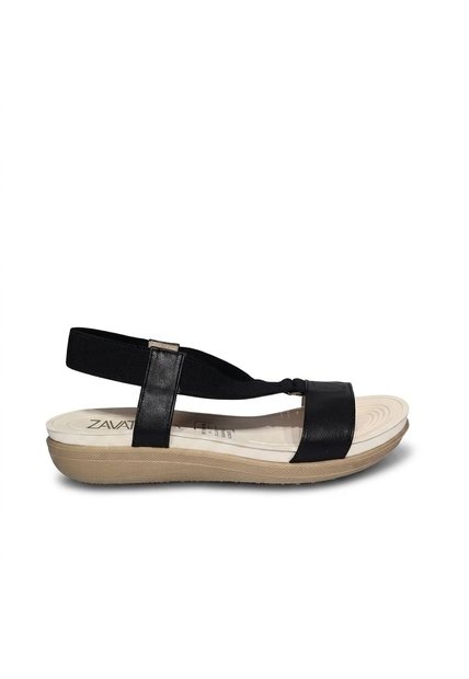 Sandalia Plana Para Mujer 417-Z83 NEGRO ZAVATTY
