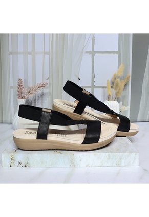 Sandalia Plana Para Mujer 417-Z83 NEGRO ZAVATTY