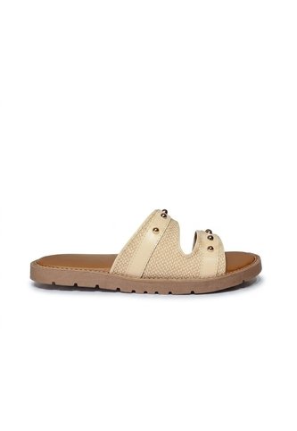Sandalia Plana Para Mujer 327-Z447 BEIGE ZAVATTY Zavatty