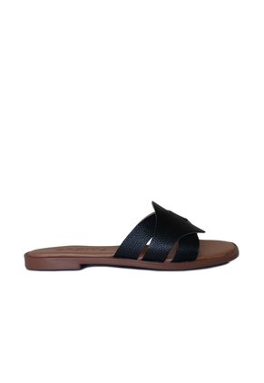Sandalia Plana Para Mujer 23C26-Z19 NEGRO CUERO ZAVATTY