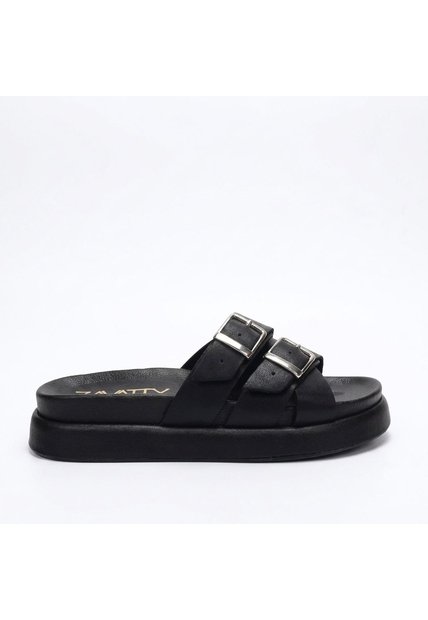 Sandalia Plana Para Mujer 010-Z43 NEGRO ZAVATTY