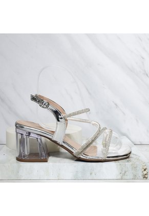 Sandalia Tacon Para Mujer W47-Z471 PLATA X MURANO ZAVATTY
