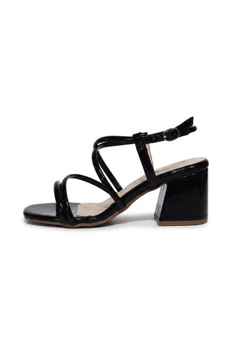 Sandalia Tacon Para Mujer Q261-Z471 NEGRO CHAROL ZAVATTY Zavatty