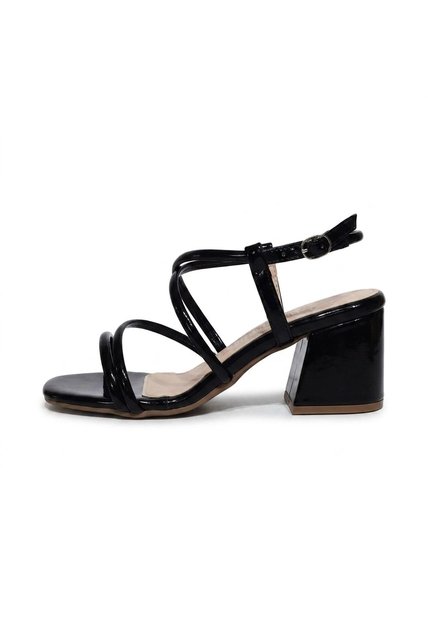 Sandalia Tacon Para Mujer Q261-Z471 NEGRO CHAROL ZAVATTY