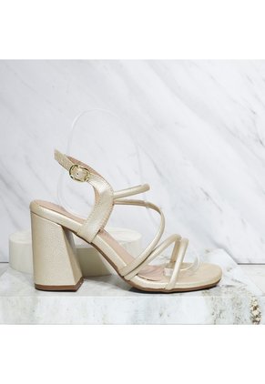 Sandalia Tacon Para Mujer J162-Z471 CHAMPAÑA ZAVATTY