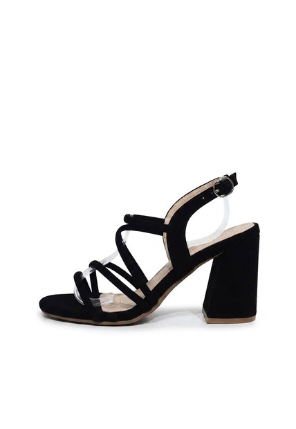 Sandalia Tacon Para Mujer J162-Z471 NEGRO NOBUCK ZAVATTY