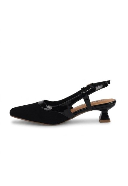 Sandalia Tacon Para Mujer PI227-Z610 NEGRO NOBUCK X CHAROL ZAVATTY
