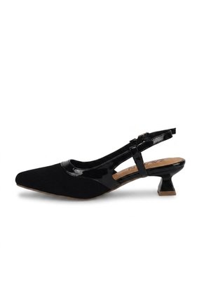 Sandalia Tacon Para Mujer PI227-Z610 NEGRO NOBUCK X CHAROL ZAVATTY