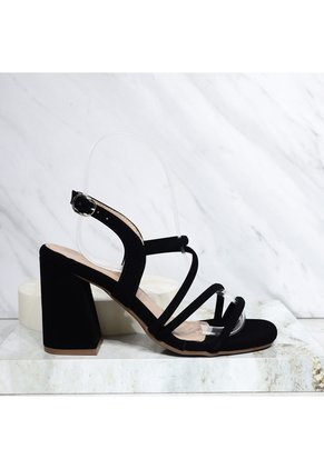 Sandalia Tacon Para Mujer J162-Z471 NEGRO NOBUCK ZAVATTY