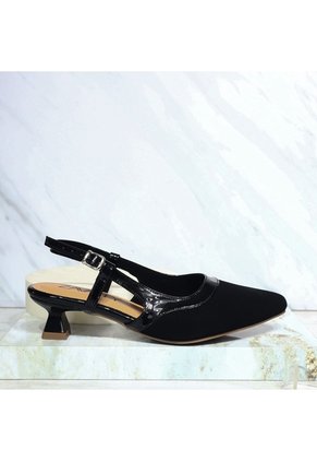 Sandalia Tacon Para Mujer PI227-Z610 NEGRO NOBUCK X CHAROL ZAVATTY