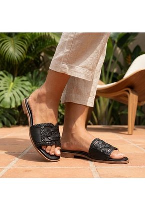 Sandalia Plana Para Mujer P322-Z84 NEGRO ZAVATTY