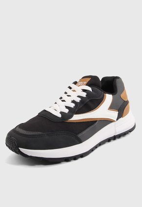Tenis Lifestyle Negro-Blanco-Café ZIPPER