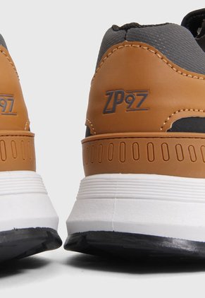 Tenis Lifestyle Negro-Blanco-Café ZIPPER