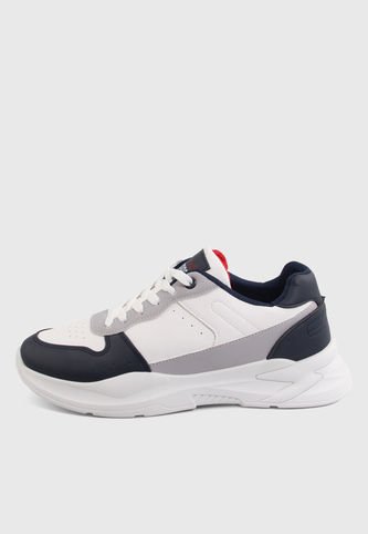 Tenis Lifestyle Blanco-Azul-Gris ZIPPER Zipper