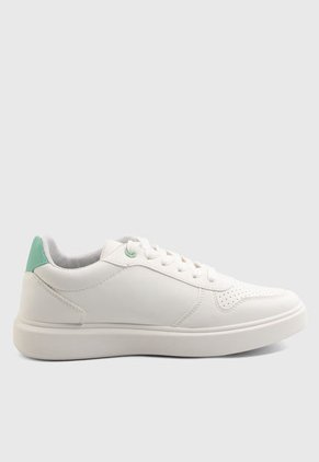 Tenis Lifestyle Blanco-Verde Menta ZIPPER