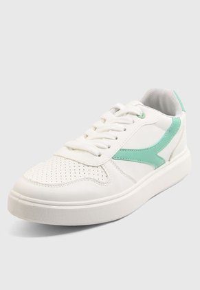 Tenis Lifestyle Blanco-Verde Menta ZIPPER
