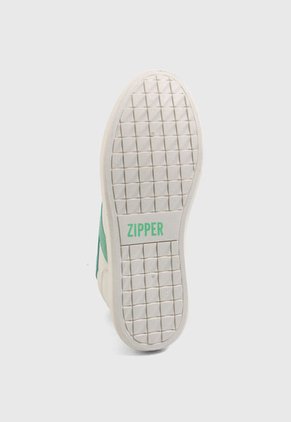 Tenis Lifestyle Blanco-Verde Menta ZIPPER