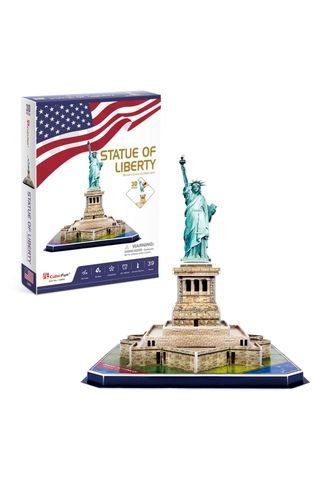 Zoom Sports - ROMPECABEZAS ARMABLES ESTATUA DE LA LIBERTAD 3D - 39P - CUBIC FUN